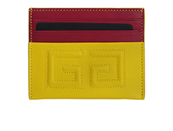 Givenchy Logo Emblem Cardholder,Leather,Red/Yellow,ZE50148,DB,B,4